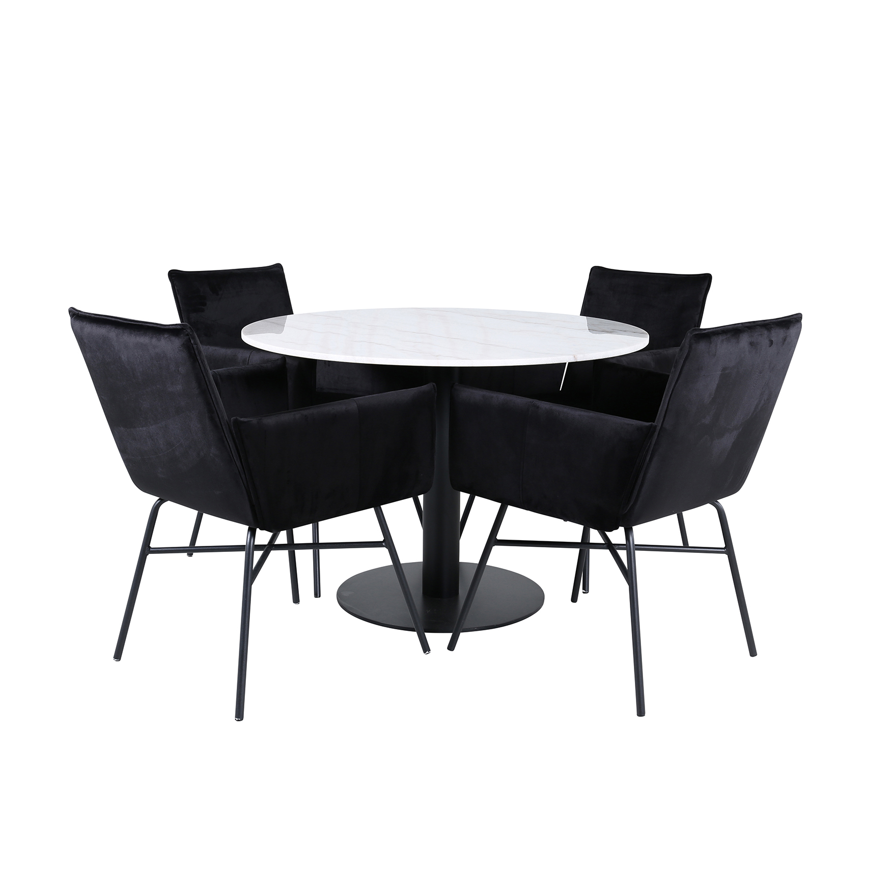 Matgrupp Venture Home med Ester Matbord och 4 Annika Matstolar