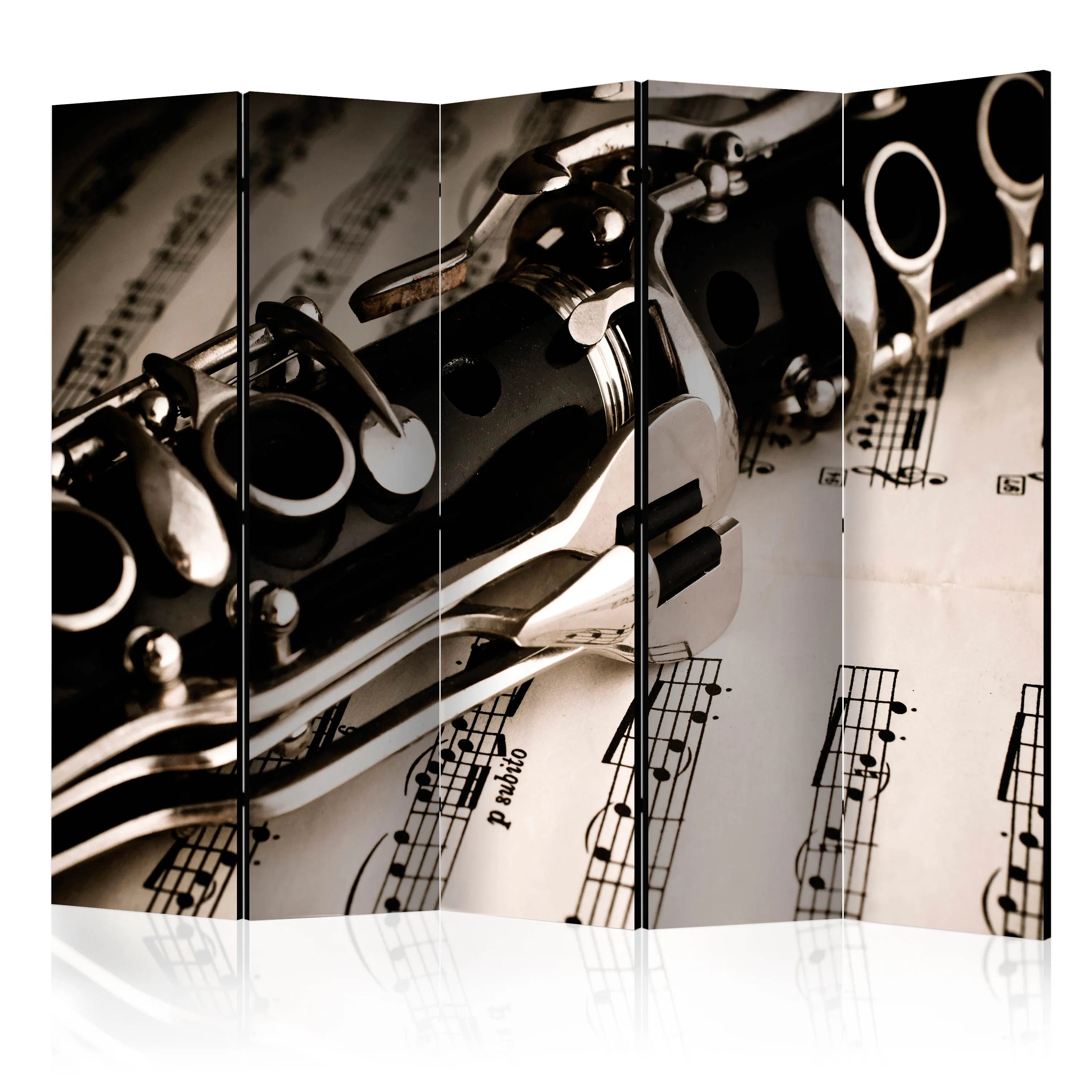 Rumsavdelare Skärmvägg Arkiio Clarinet And Music Notes II 225x172 cm