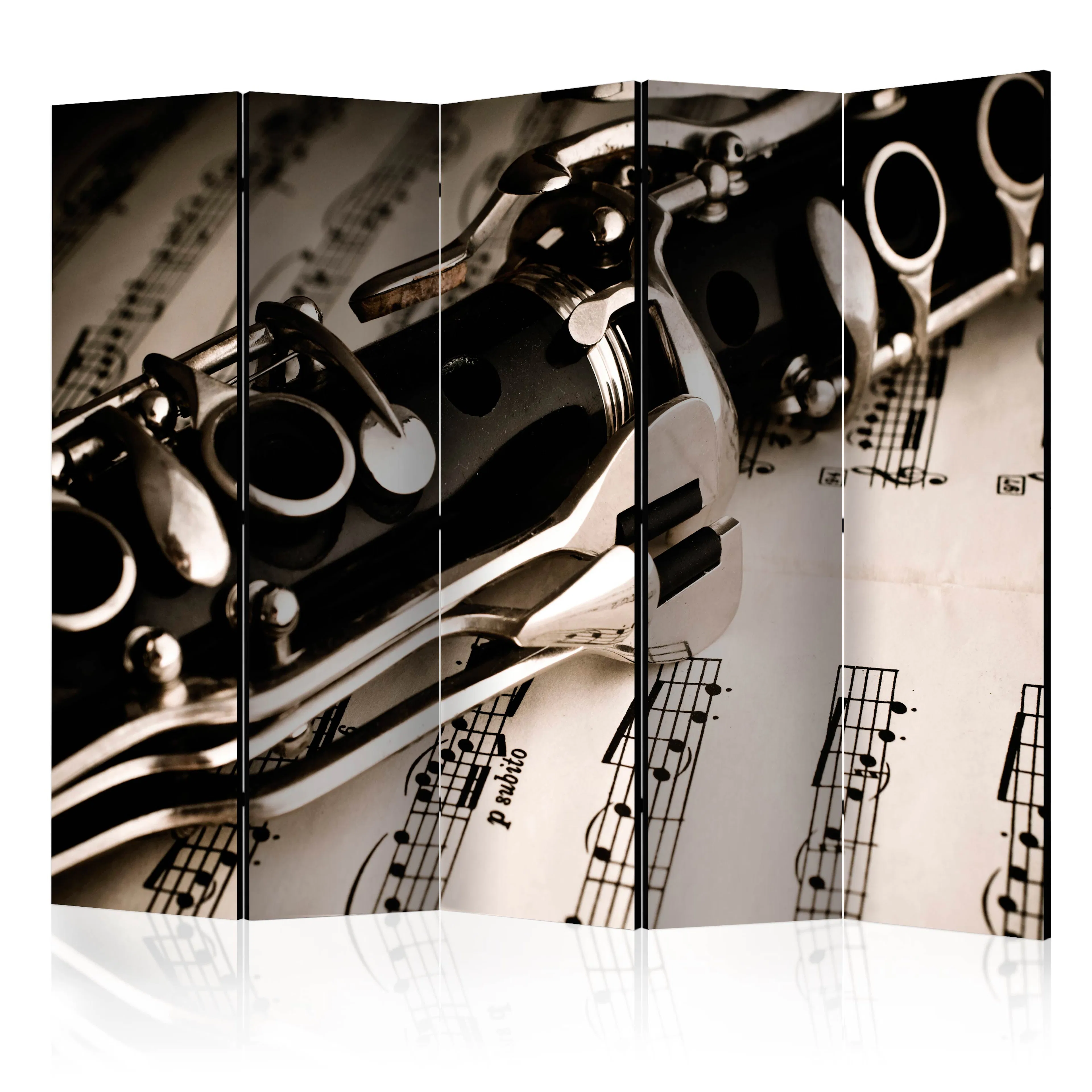 Rumsavdelare Skärmvägg Arkiio Clarinet And Music Notes II 225x172 cm