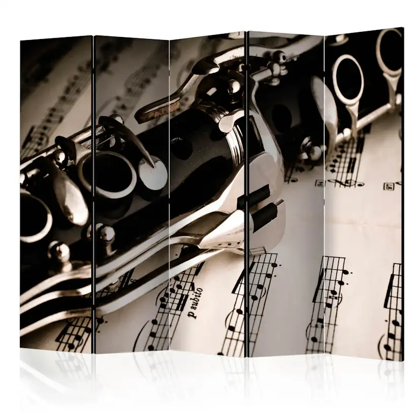 Rumsavdelare Skärmvägg Arkiio Clarinet And Music Notes II 225x172 cm