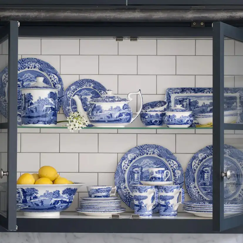 Espressokopp Spode Blue Italian med Fat