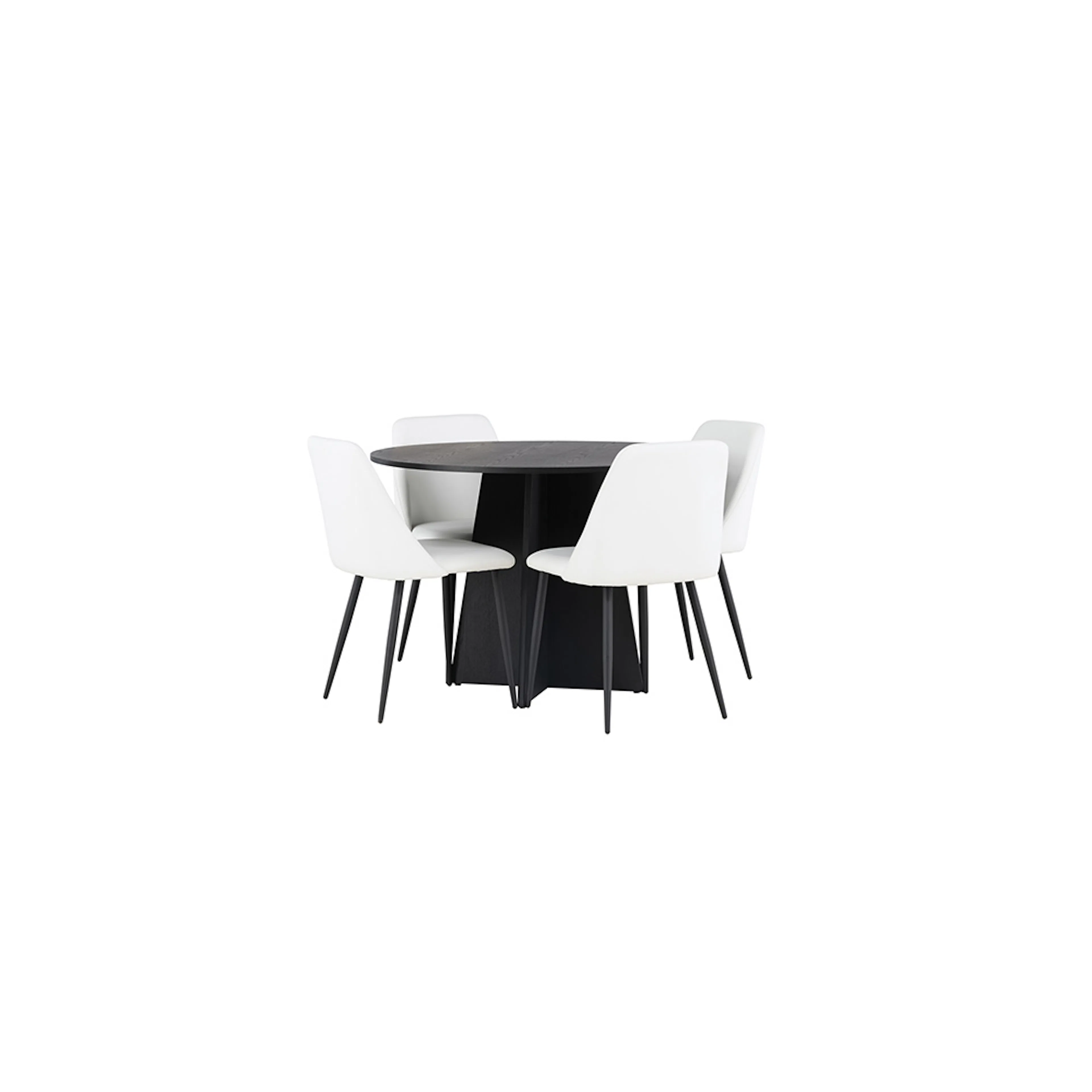 Matgrupp Venture Home Bootcut Ø110 cm med 4 st Night stolar Vit