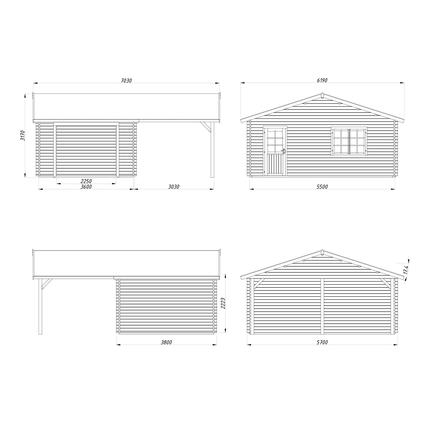 Roger 19,0+16,2 m2 kit BNDIP Impregnerad brun
