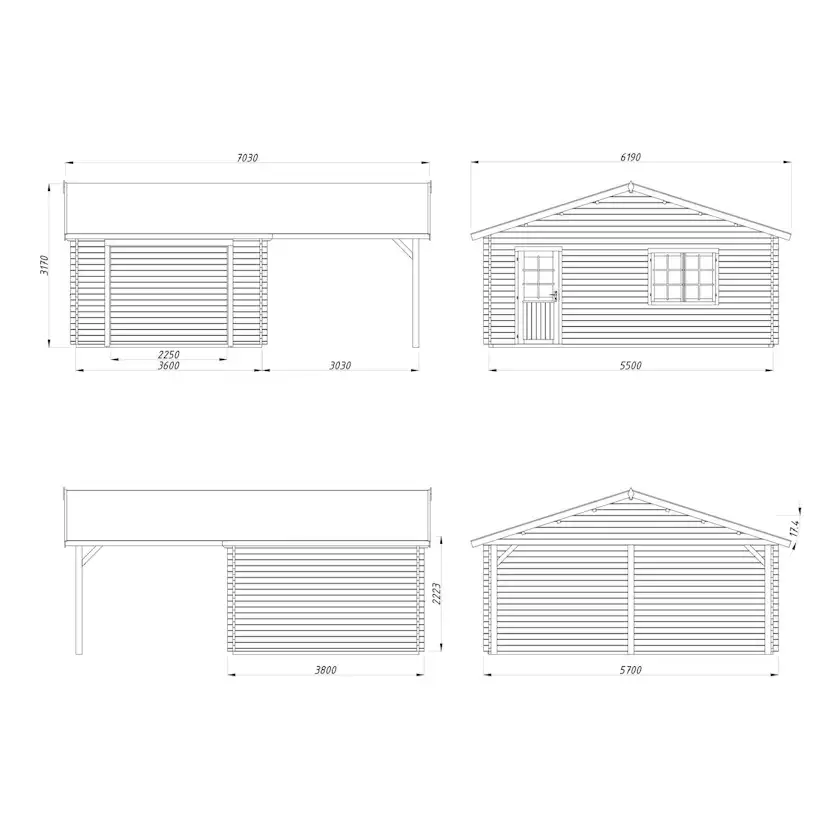 Roger 19,0+16,2 m2 kit BNDIP Impregnerad brun