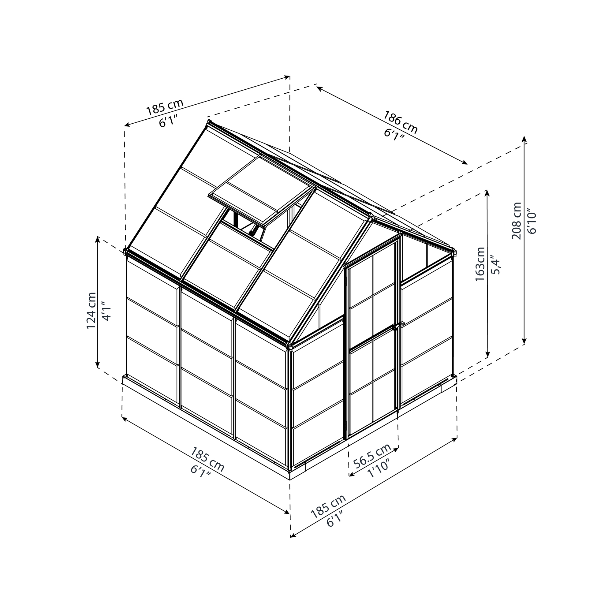 Canopia Serenity-växthuset  3.4 m² Silver Aluminium