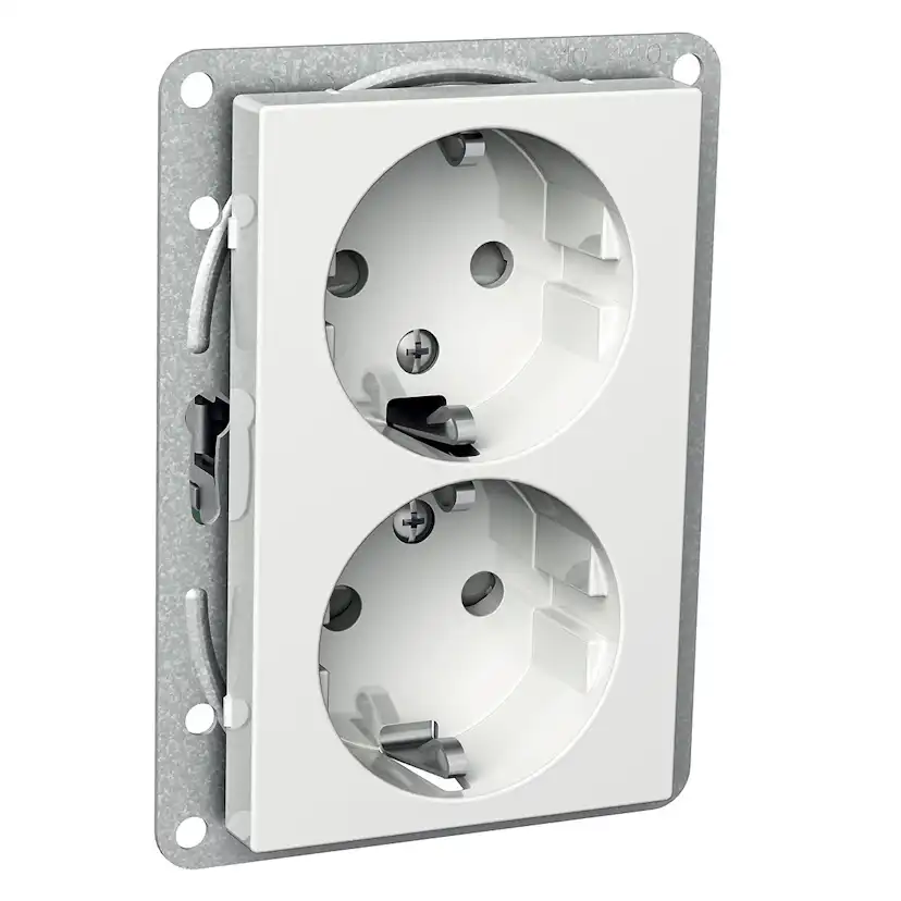 Vägguttag Schneider Electric Exxact 12 mm