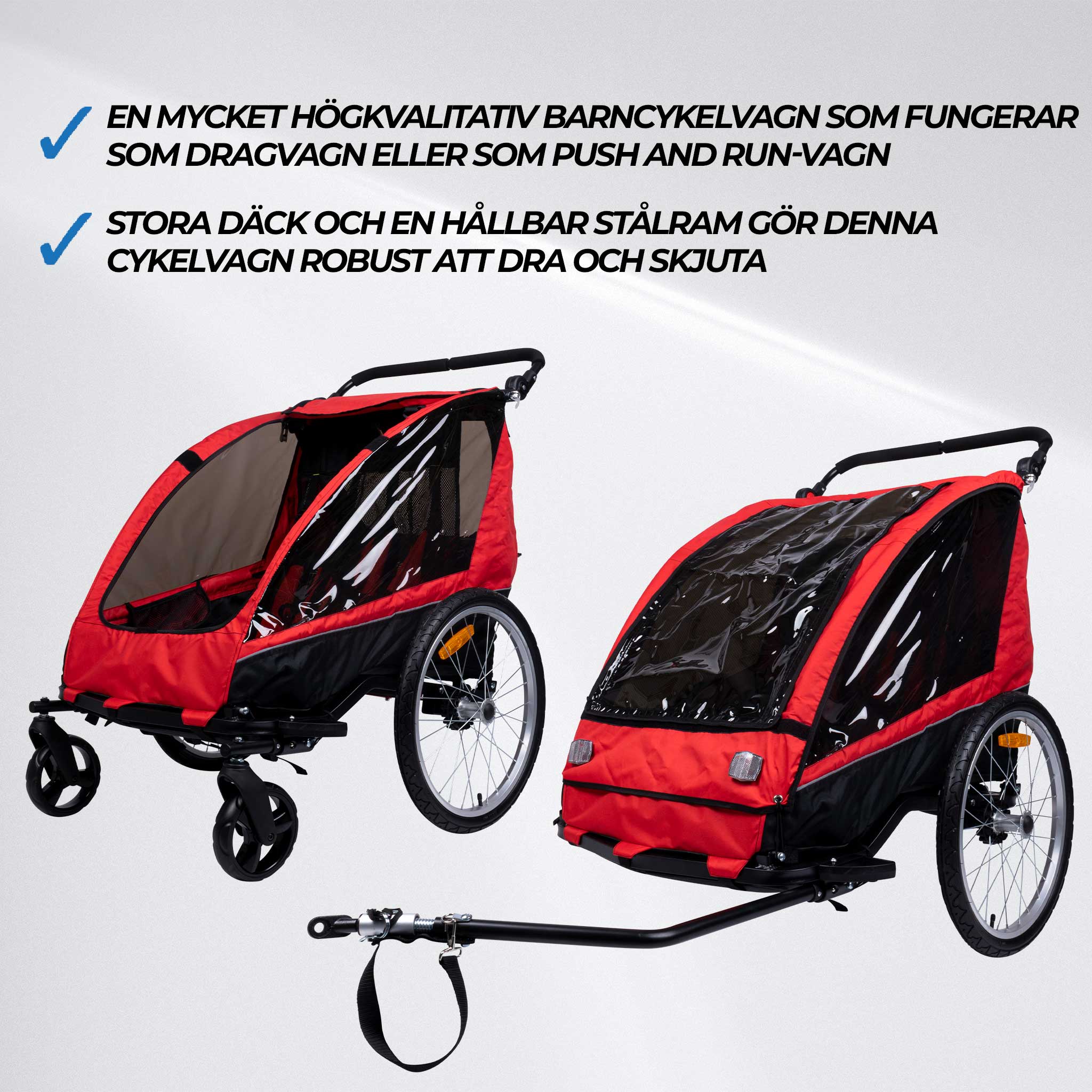 Cykelvagn Trekker för 1-2 Barn Pro