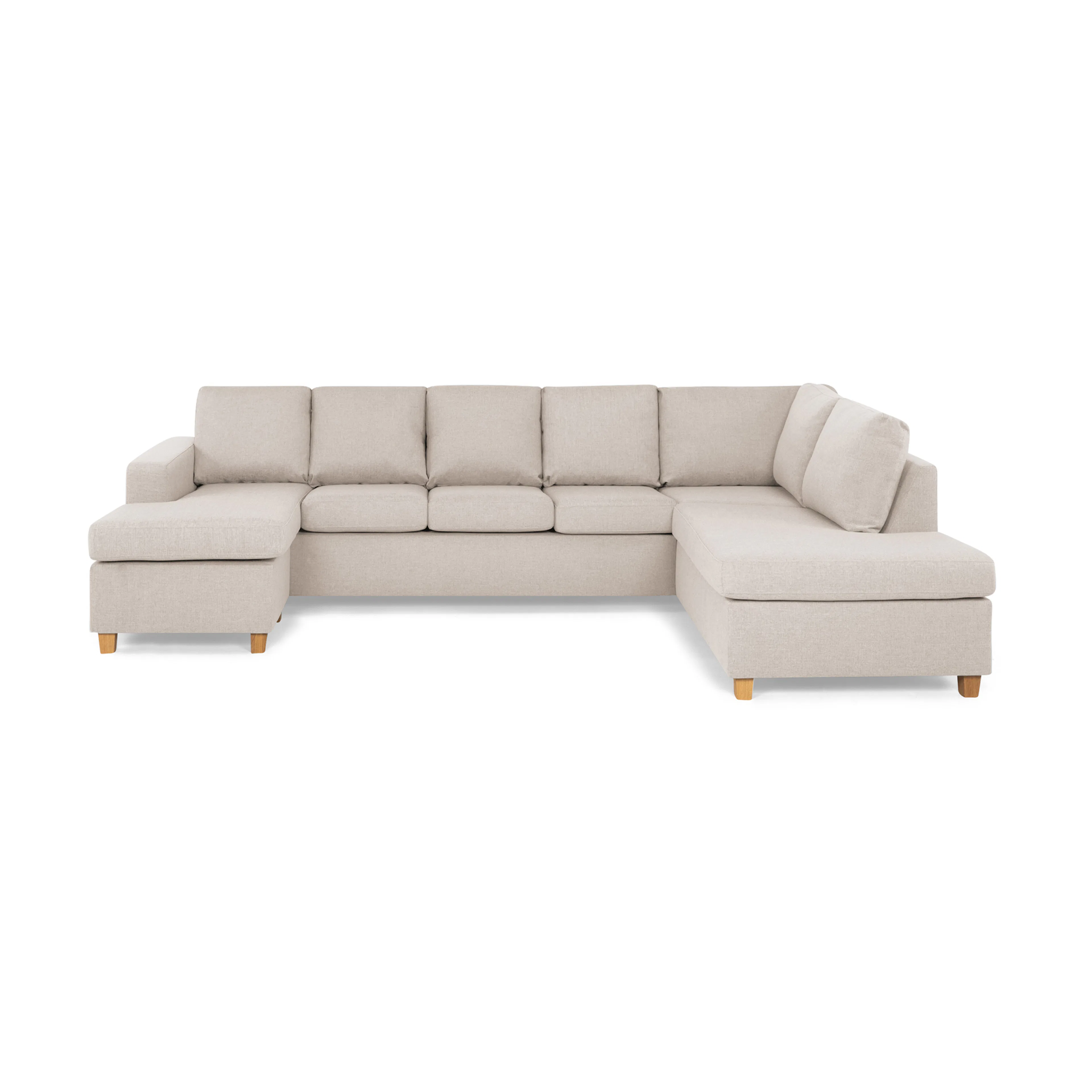 Crazy 5-sits Högervänd U-formad X-Large Soffa med Divan och Idalia 1, Beige, Höger, Konade Ekben