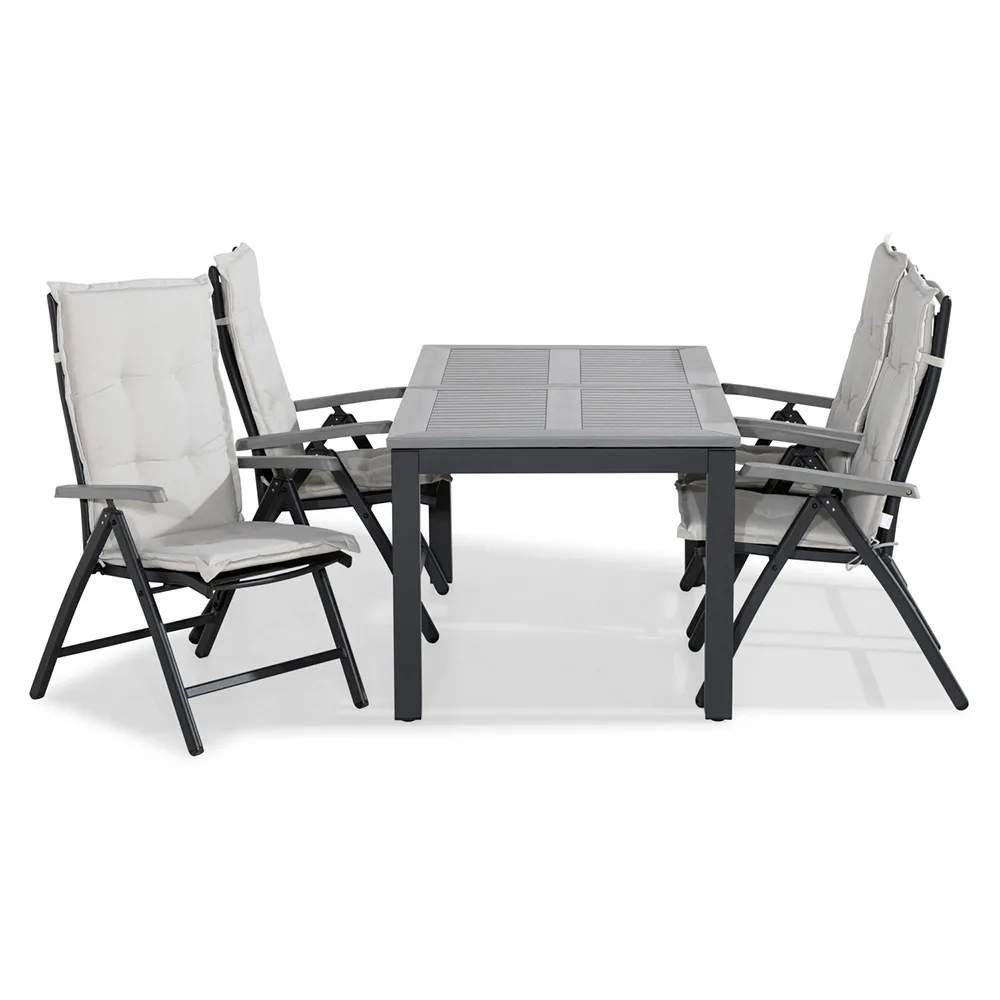 Matgrupp Comfort Garden Monaco 152-210 med 4 Positionsstolar och Dynor