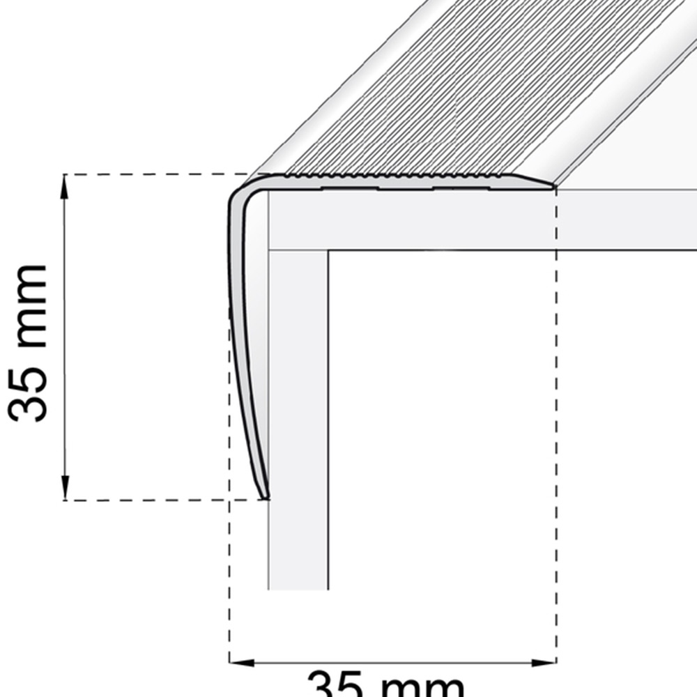 TRAPPKANTSLIST HABO SA41 GRÅ EK 35X35MM Längd: 1000 mm, Utförande: Grå ek