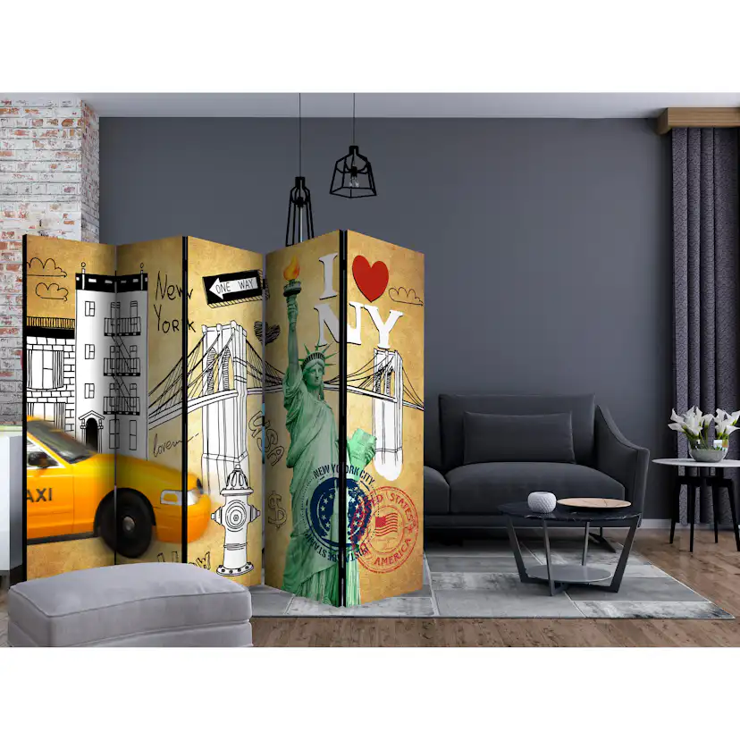 Rumsavdelare Skärmvägg Arkiio One Way New York II 225x172 cm