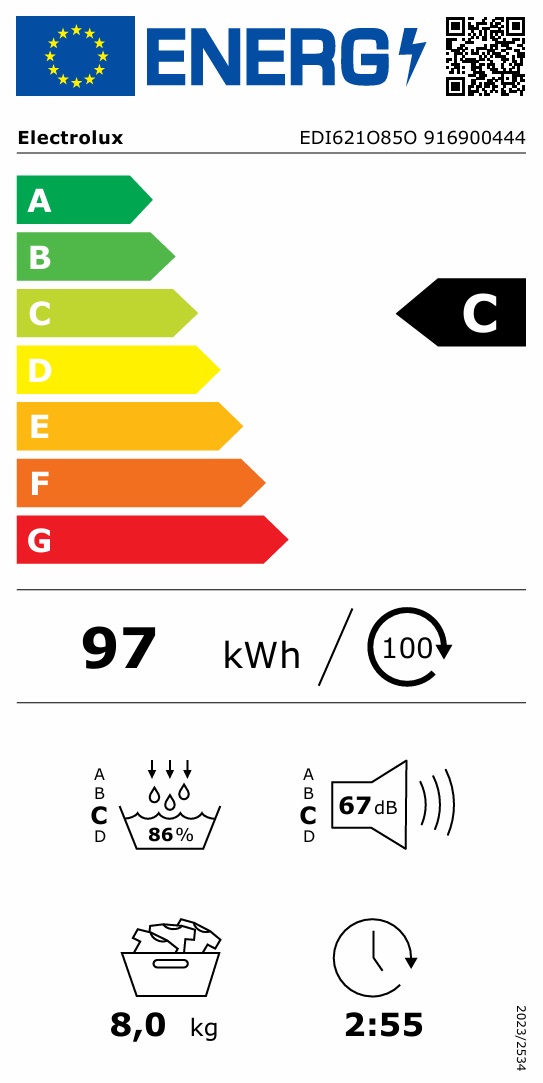 Värmepumpstorktumlare Electrolux EDI621O85O