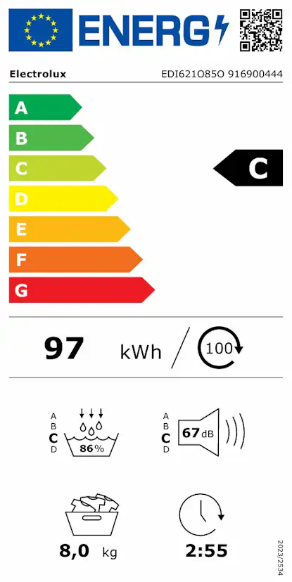 Värmepumpstorktumlare Electrolux EDI621O85O