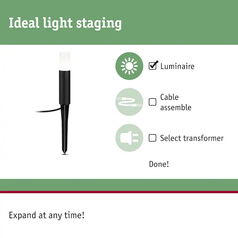 Pollare LED Paulmann Flarea Plug & Shine IP65 24V Höjd: 200 mm