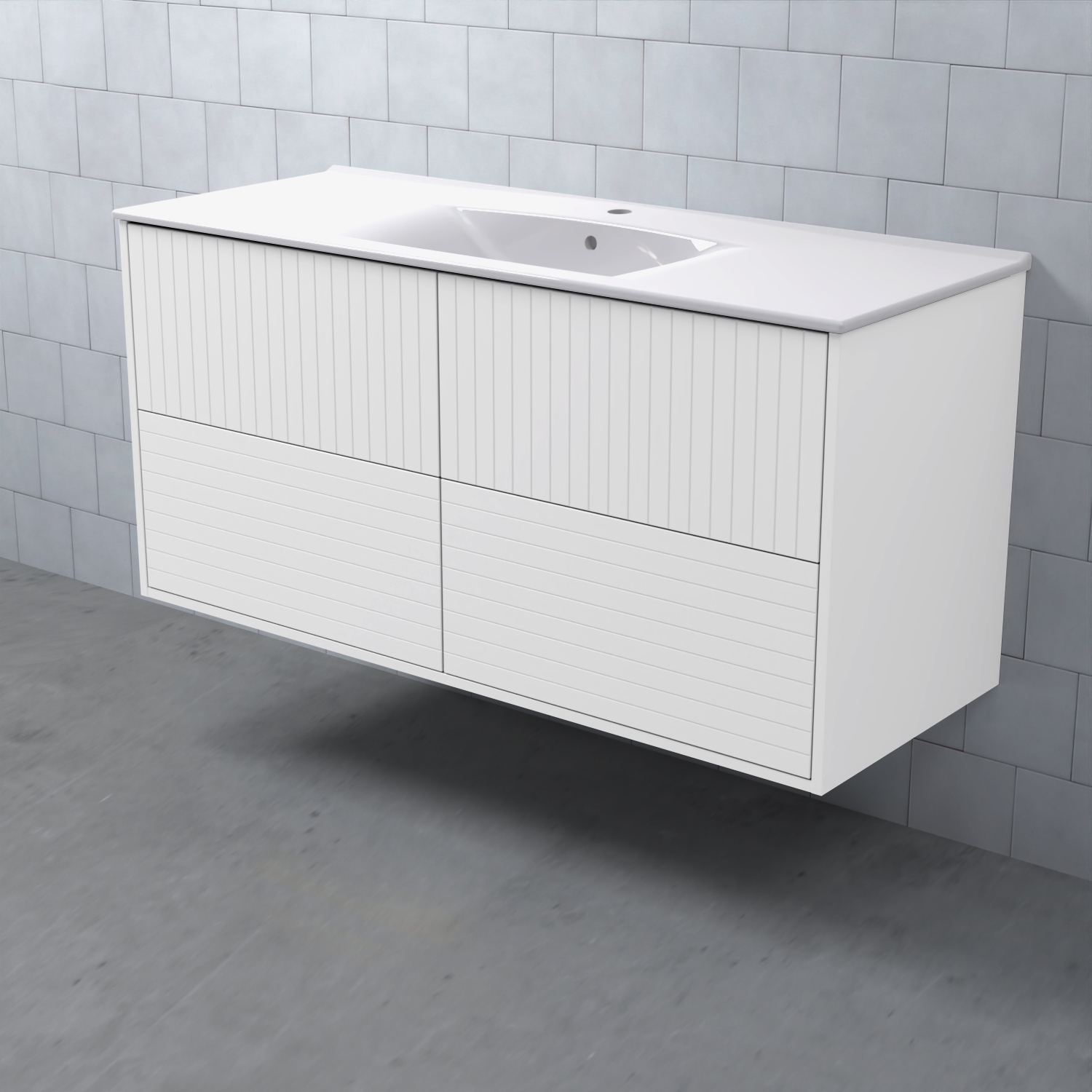 MEJDA Kommod Hög 120-45 Linje Vit Linje Vit
