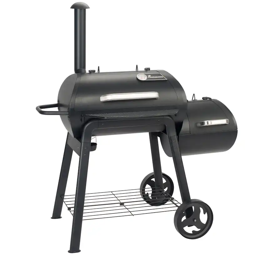 Kolgrill Landmann Vinson 200 Svart med Varmhållningsgaller & Integrerad Termometer
