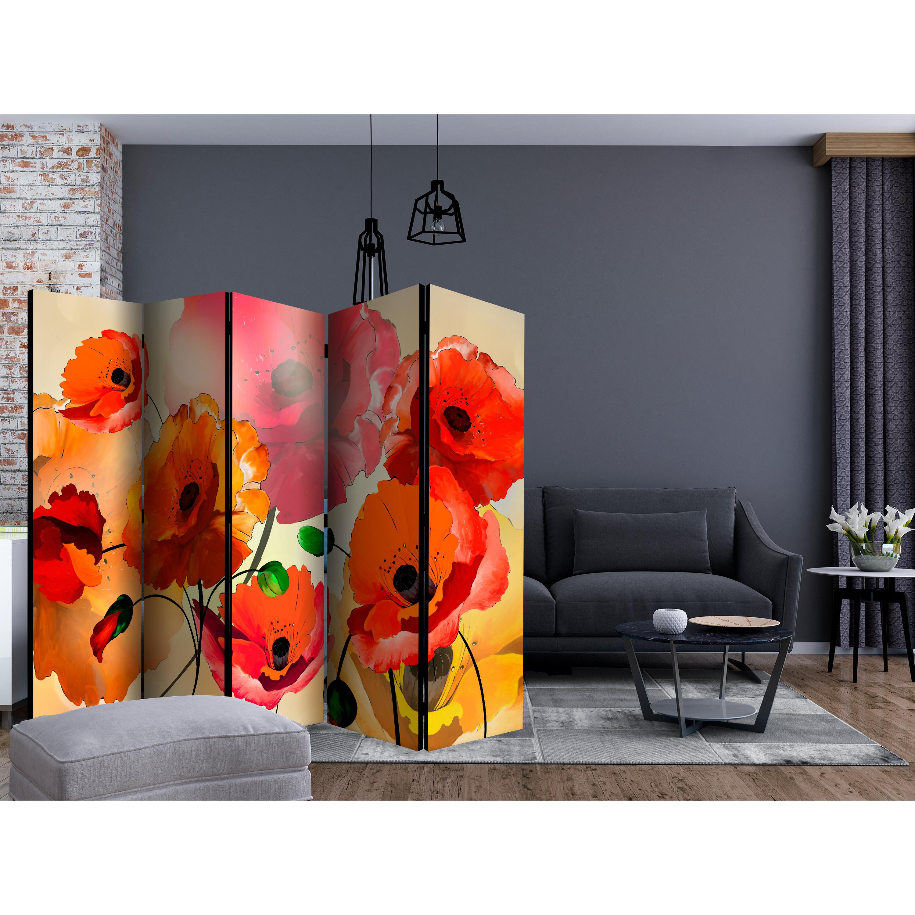 Rumsavdelare Skärmvägg Arkiio Velvet Poppies II 225x172 cm