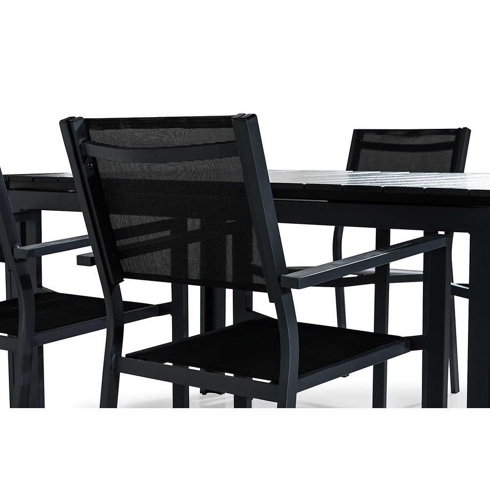 Matgrupp Comfort Garden Tunis 152-210x90 Aintwood med 4 Stapelstolar