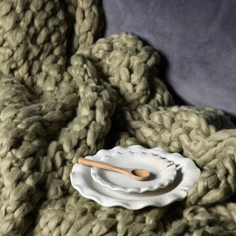 Kate Throw Polyester - Dark green / - 130*170 Mörkgrön