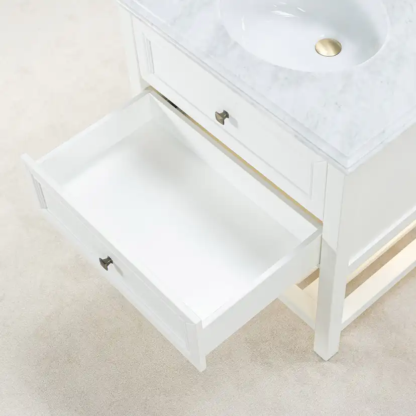 Tvättställsskåp Vesani Utah Vit Marmor