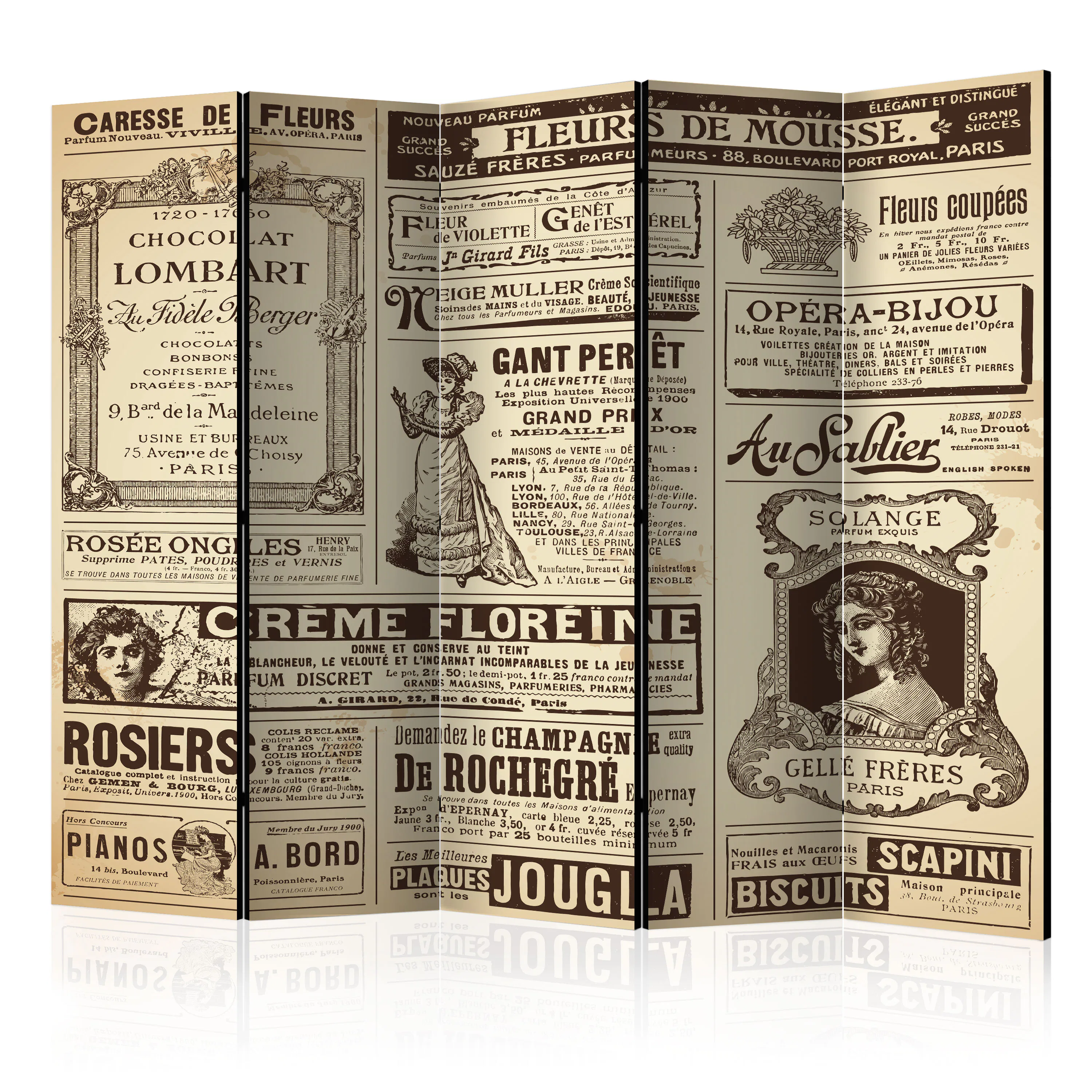 Rumsavdelare Skärmvägg Arkiio Vintage Magazines II 225x172 cm