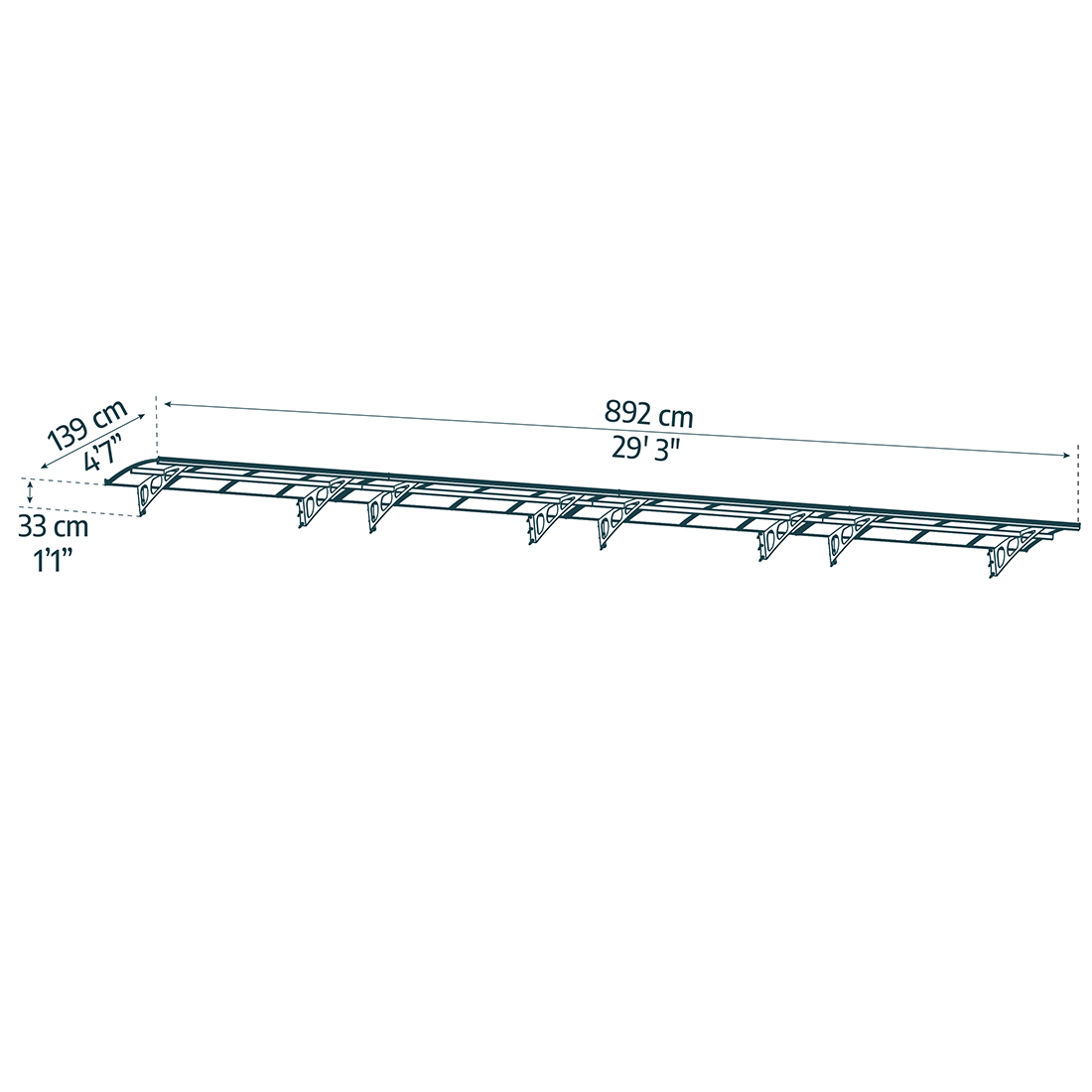 Entrétak Canopia by Palram Bordeaux Klar 1,4 X 8,9 m