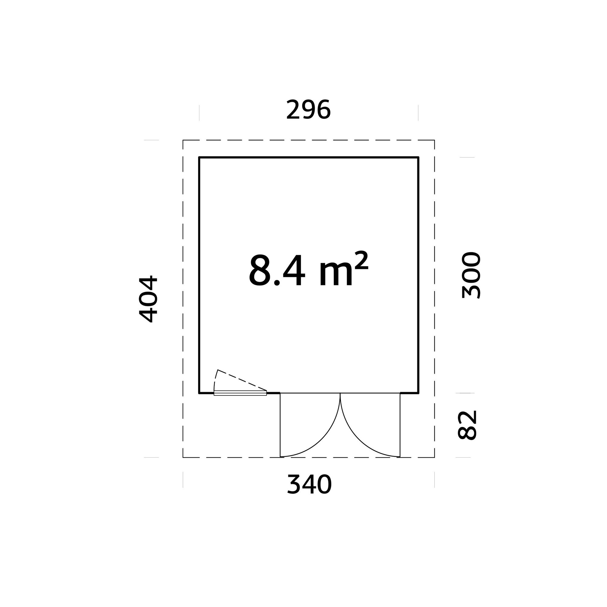 Stuga Palmako Aurelia 8,9 m² (inv. 8,4 m²)