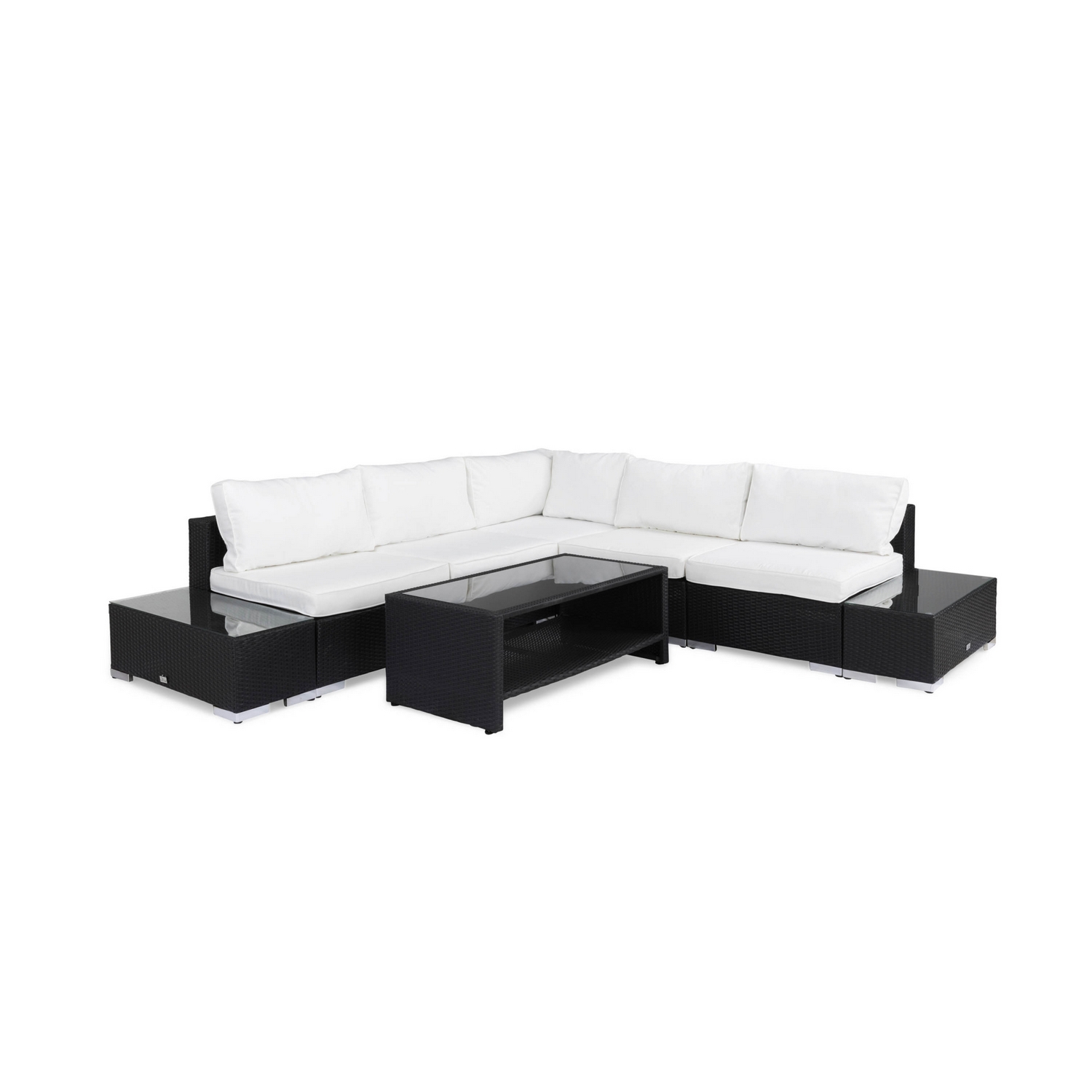 Loungegrupp Comfort Garden Bahamas 5-sits Hörn med 2 Avslut och Bord med Hylla