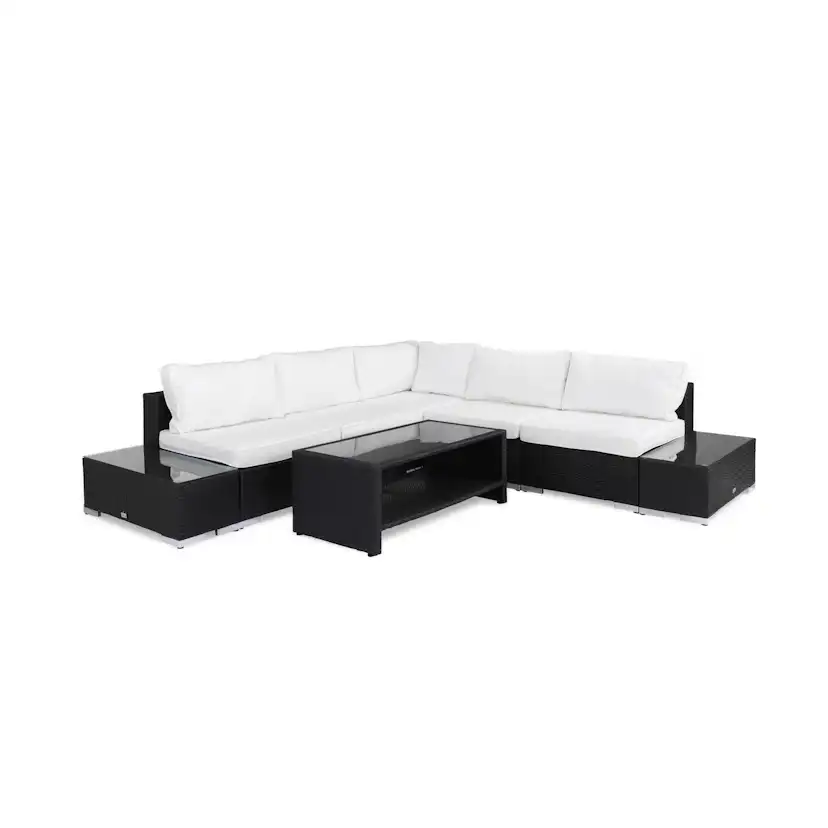 Loungegrupp Comfort Garden Bahamas 5-sits Hörn med 2 Avslut och Bord med Hylla