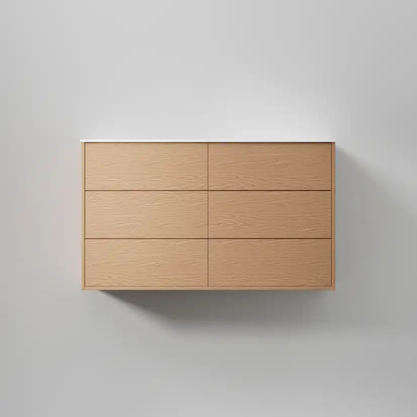 Kommod Terra Solid 120 D, Natural Oak, 6 Lådor Färg: Natural Oak, Bredd: 1200 mm