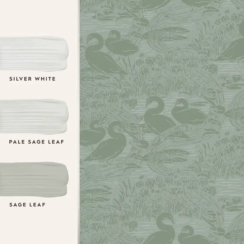 Tapet Laura Ashley Swans Jade Grön 118472