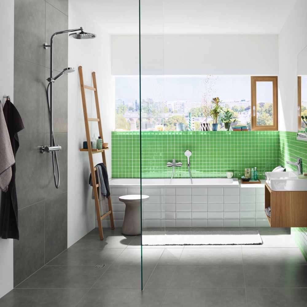 Takduschset Hansgrohe Crometta S 240 1jet Showerpipe 160 cc 160 cc utan EcoSmart