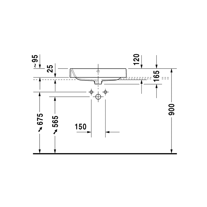 Tvättställ Duravit Happy D2 2314 Bredd: 600 Mm Bredd: 600 Mm