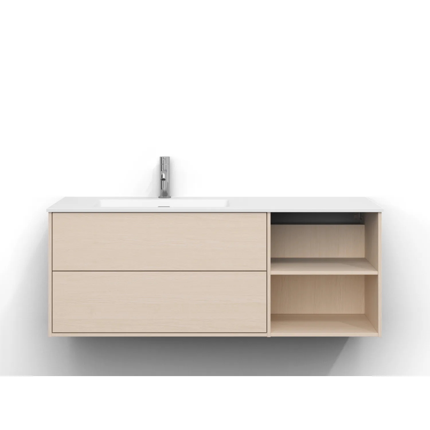 Epos Udel 120V V.Ask 2+0L Psh Vit Ask, Front: Plan med Push-Open, Placering: Vänster