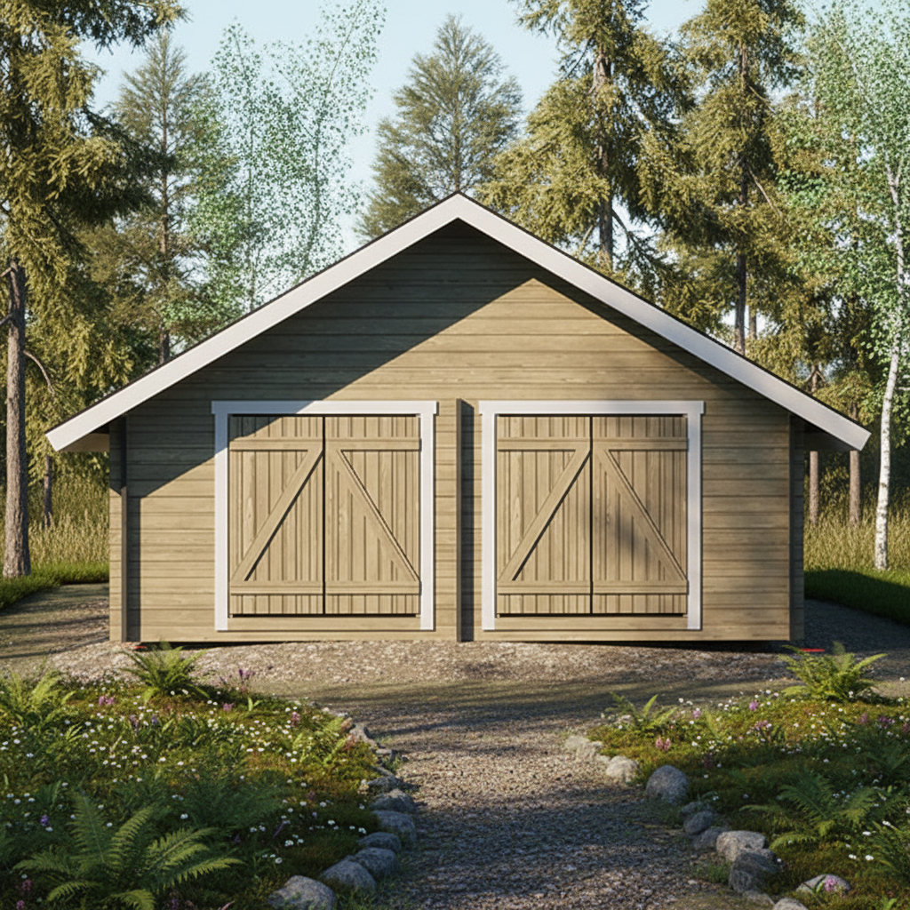 Timmerförråd LP Garden S-XXL (25m²) Rak Vägg