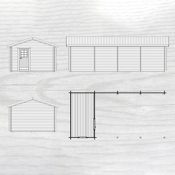 Carport Baseco Grannäs 31 m² med Förråd & Sadeltak