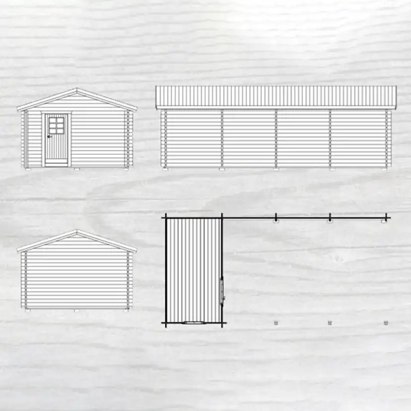 Carport Baseco Grannäs 31 m² med Förråd & Sadeltak