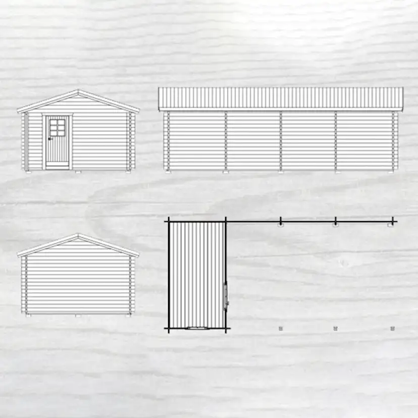 Carport Baseco Grannäs 31 m² med Förråd & Sadeltak