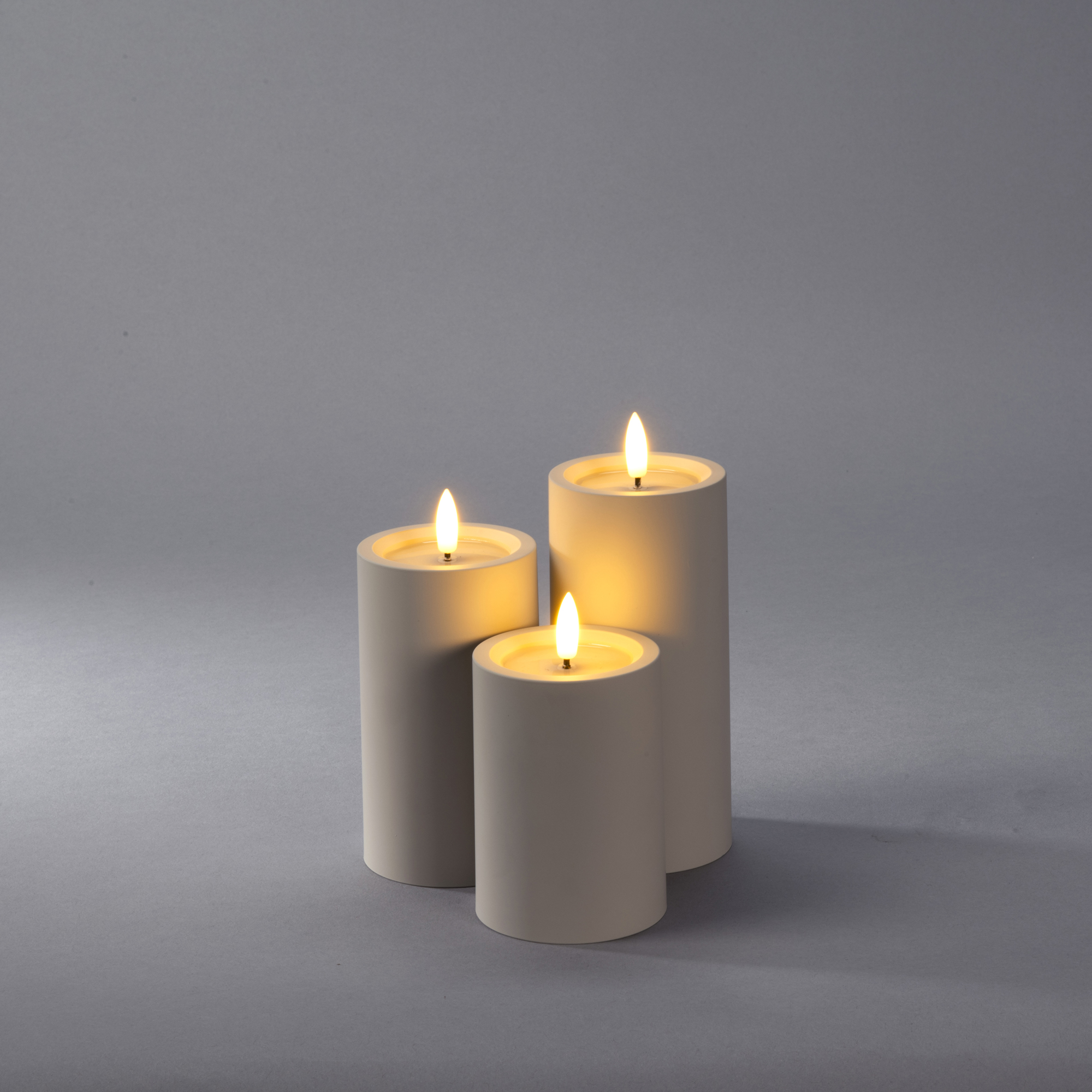 Blockljus LED beige 15cm Beige