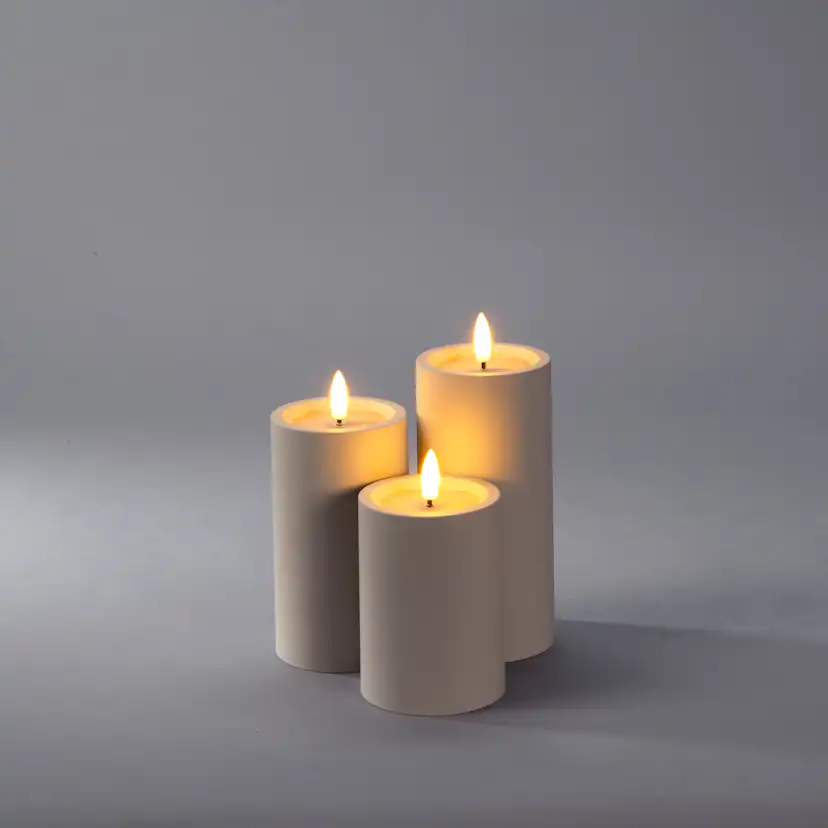 Blockljus LED beige 15cm Beige
