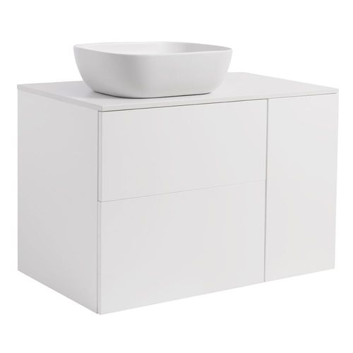 Is 60+30Vitm Bs Vit+Ts Rektvit Färg Tvättställsskåpet: Matt Vit, Färg Bänkskiva: Vit, Färg Tvättställ: Vit - B: 908 mm, H: 737 mm, D: 470 mm