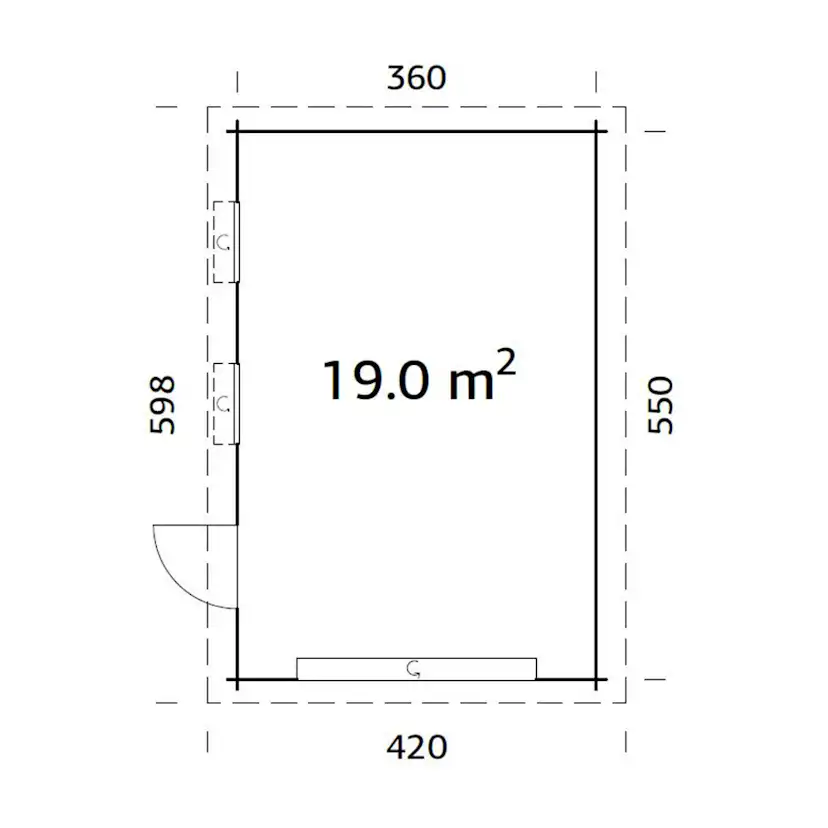 Garage Palmako Rasmus med Garageport 19,8 m2
