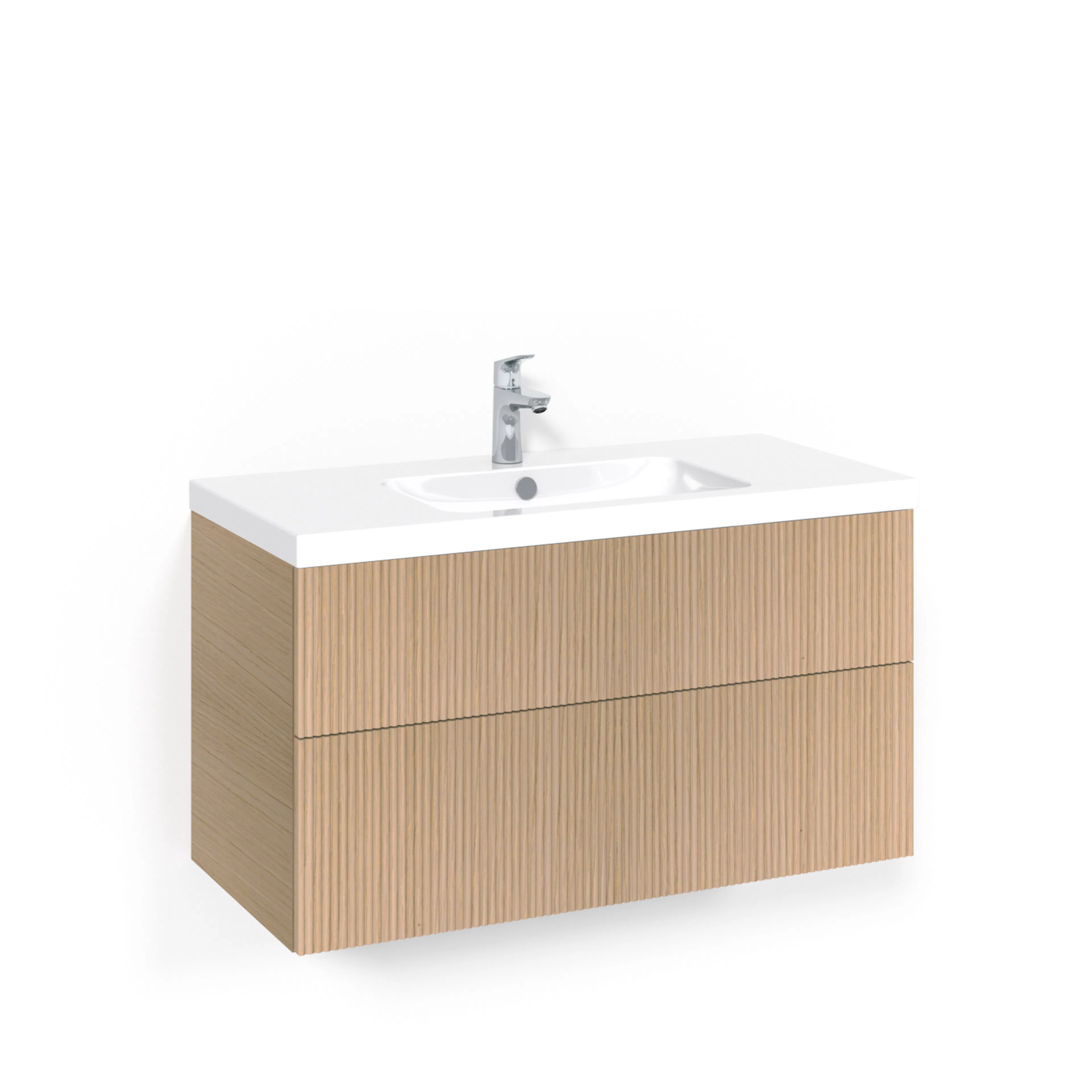 Crown Kom 100x45 Lj Li PO L45 Ljus Ek 1000 mm, Tvättställ Light 45, Med Pushfunktion