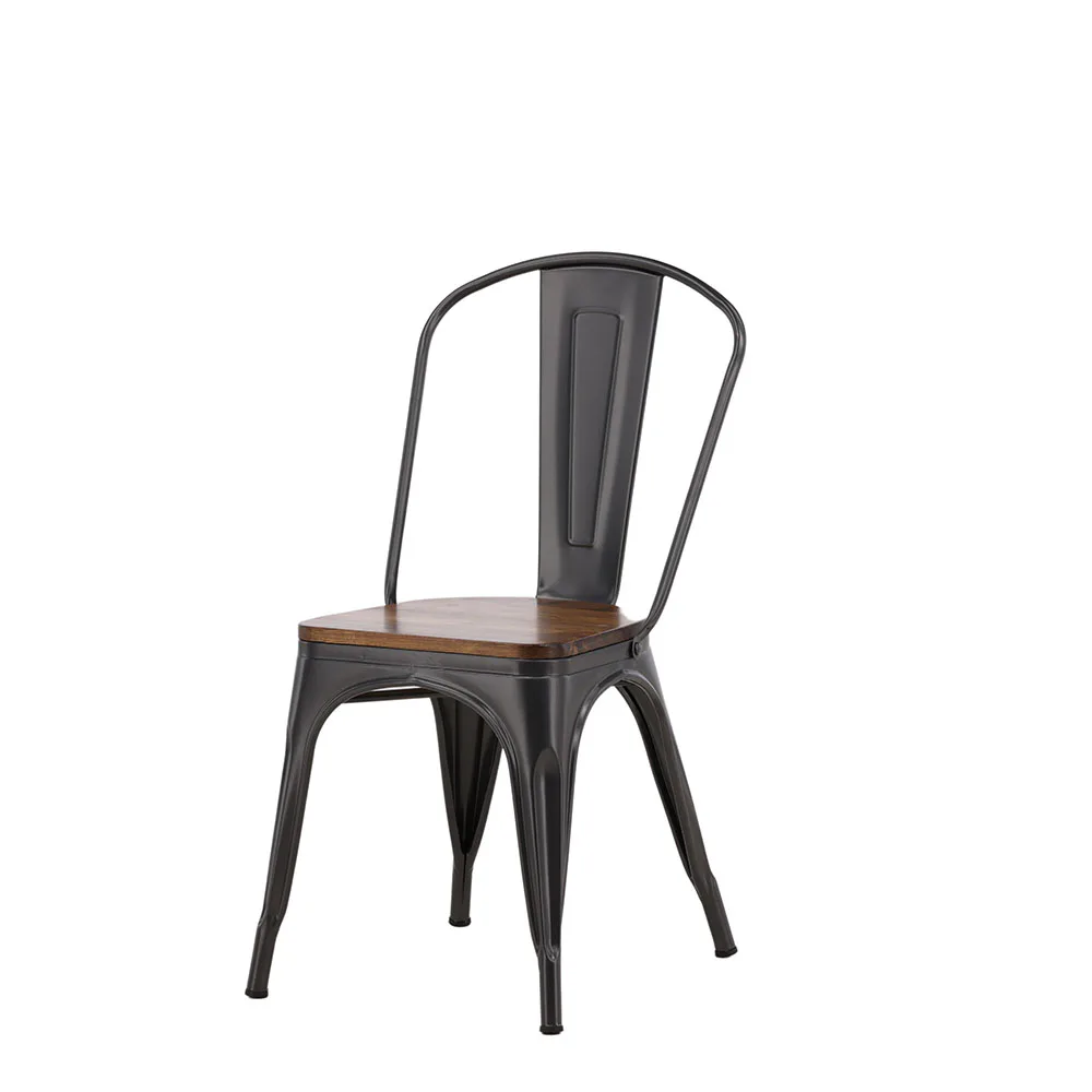 Tempe Dining Chair - Dark grey / Wood Mörkgrå/Valnötsfärgad