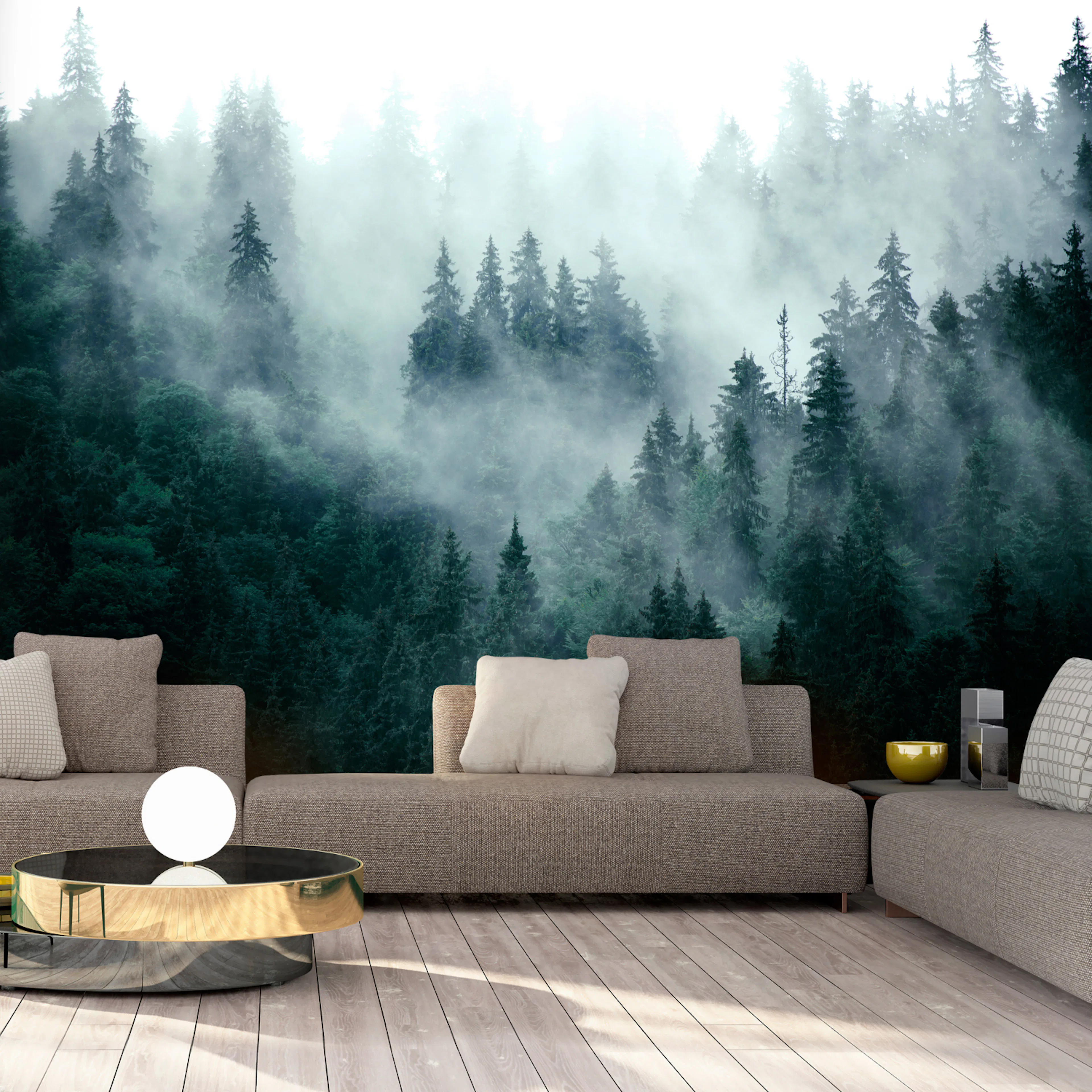 Fototapet - Mountain Forest (Dark Green) 200x140 200x140 cm