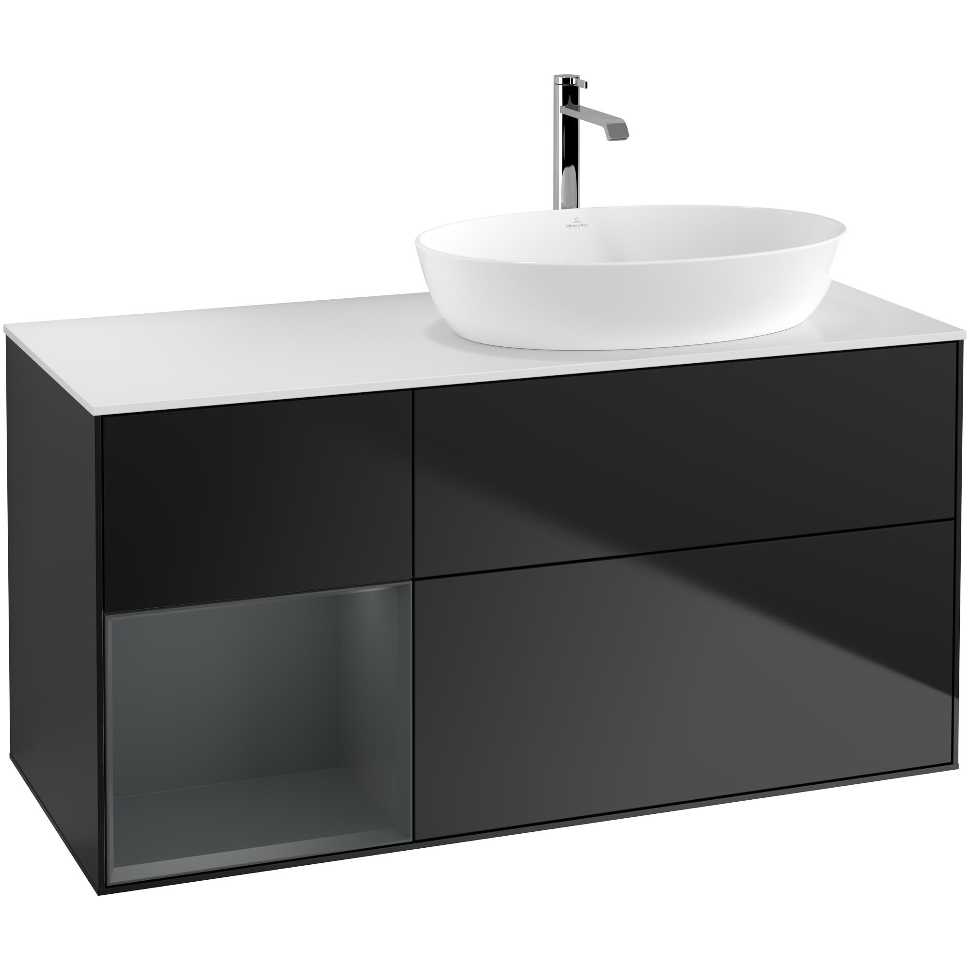 Tvättställsskåp Villeroy & Boch Finion med 3 Lådor Hylla och Bänkskiva för Ocentrerat Tvättställ från Artis & Collaro