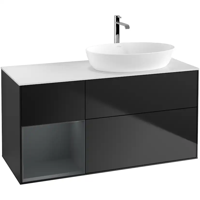 Tvättställsskåp Villeroy & Boch Finion med 3 Lådor Hylla och Bänkskiva för Ocentrerat Tvättställ från Artis & Collaro