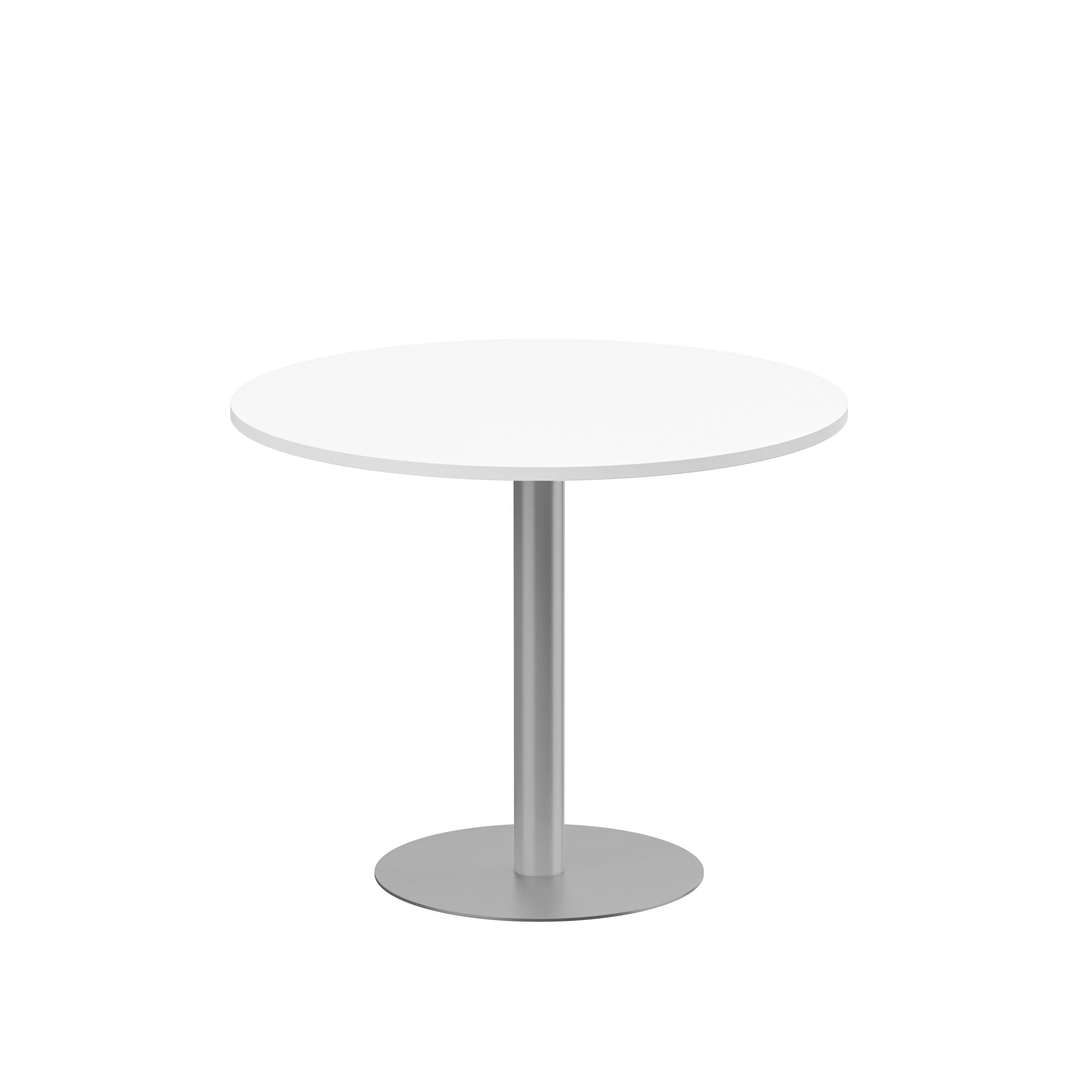 Pelarbord diam 900 H720 vit laminat/silver Vit/Silver