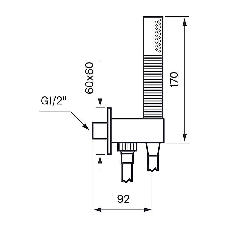 Duschset Tapwell Box 300/300 Square för Inbyggnad Krom