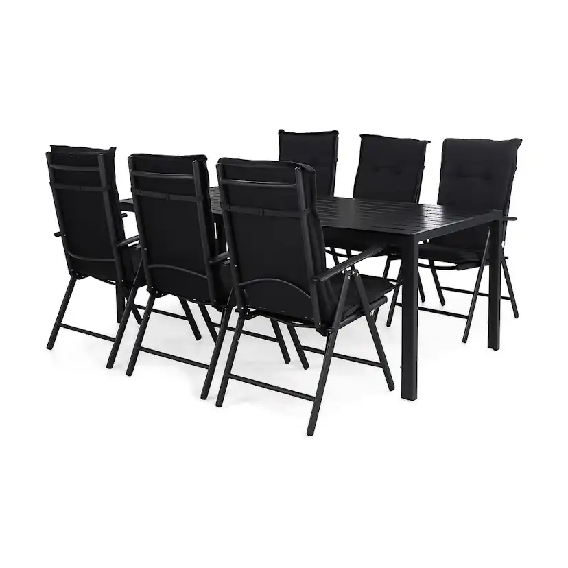 Matgrupp Comfort Garden Tunis 205 med 6 Positionsstolar Maggie